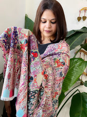 Woven Pashmina Kalamkari Stole with Embroidery - Masakalee