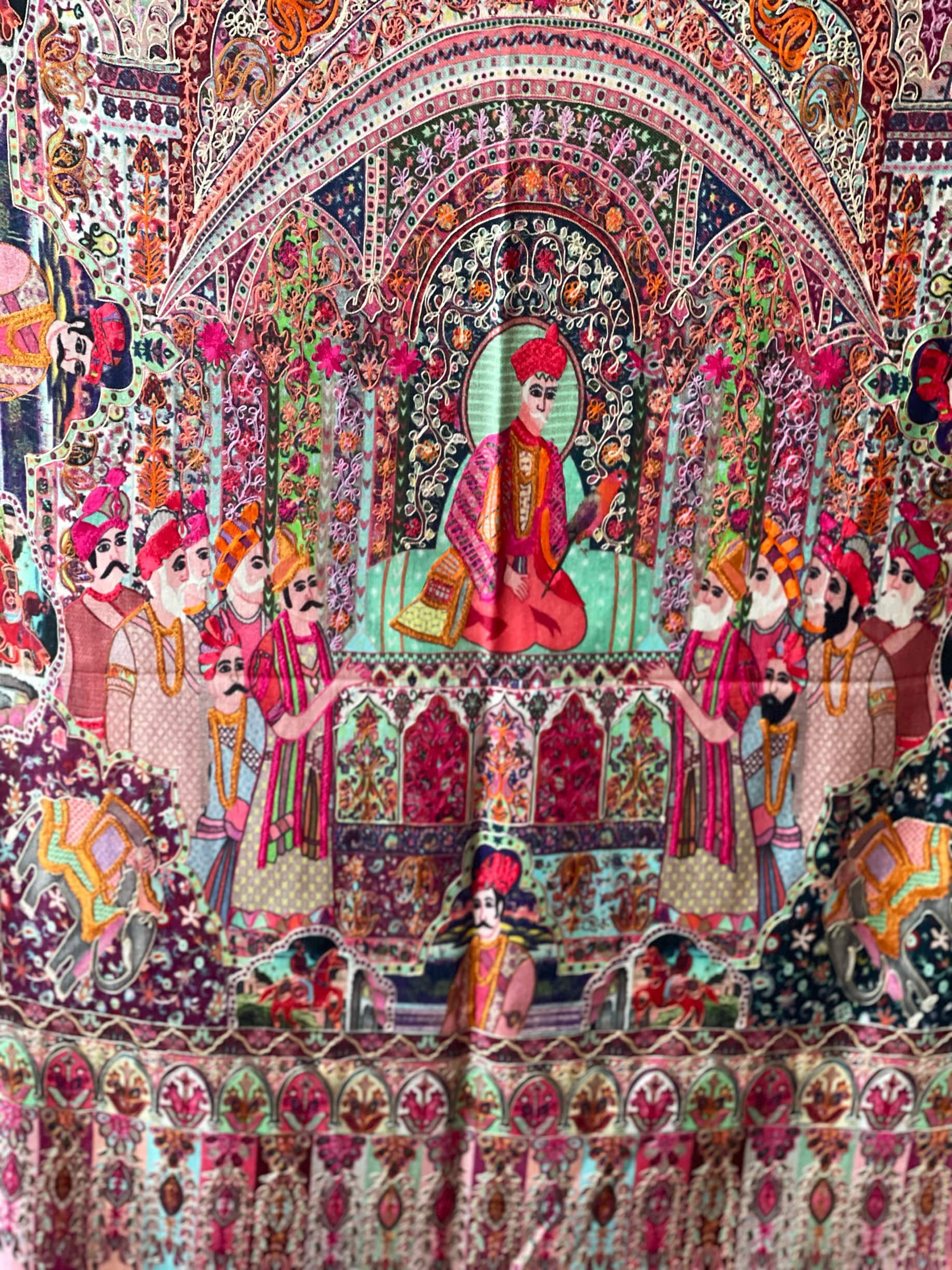 Woven Pashmina Kalamkari Stole with Embroidery - Masakalee