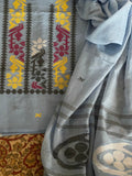 Handwoven Jamdani Dupatta Set (Kurta Fabric+Dupatta) in Cotton