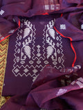 Handwoven Jamdani Dupatta Set (Kurta Fabric+Dupatta) in Pure Muslin Cotton