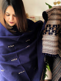 Handwoven Woollen Shawl with Mirror Handwork